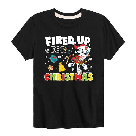 Paw Patrol - Fired Up For Christmas - Toddler And Youth Short Sleeve Graphic T-Shirt
