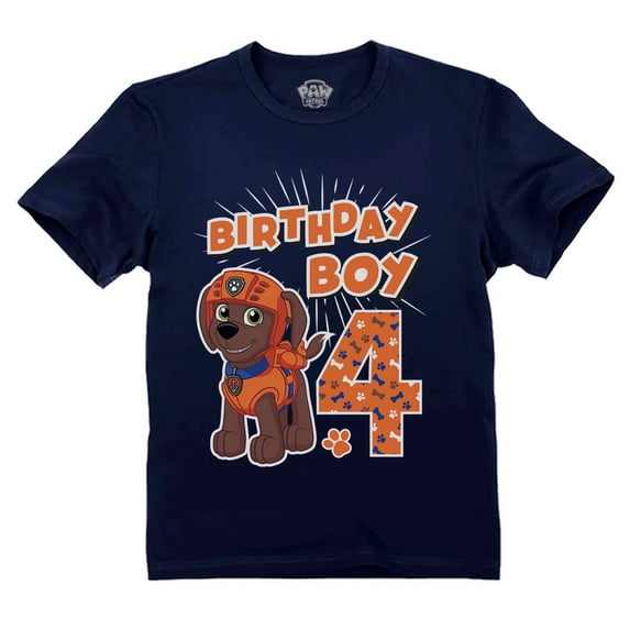 Paw Patrol Four Birthday Shirt Paw Patrol 4 Year Birthday Shirt Boy - Perfect for Boys Featuring Zuma, Rocky, Marshall & Rubble Prints