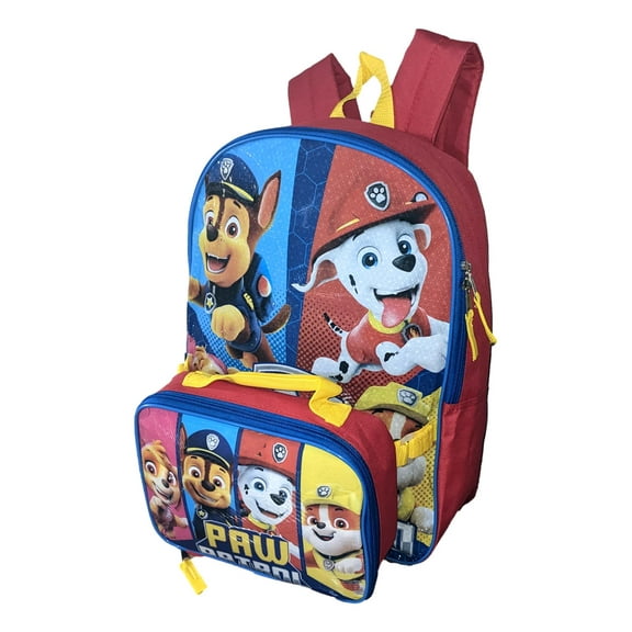 Paw Patrol Full Size 16 Inch Backpack with Detachable Lunch Box