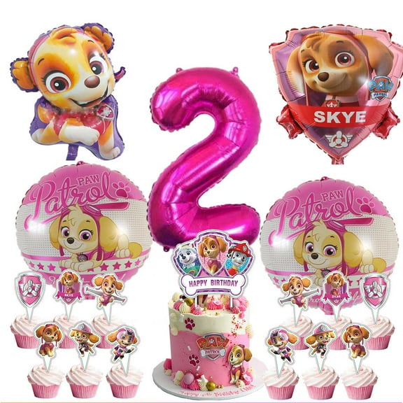 Paw Patrol Girl Fight Party Supplies 2nd Decor Kit Balloons Birthday Cake Topper Decorations