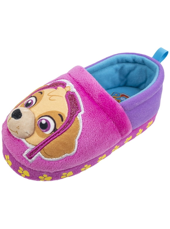 Paw Patrol Girl's Skye and Everest A-Line Plush Slipper, Toddler Size 5/6 to 11/12 (Pink Purple, Numeric_11)