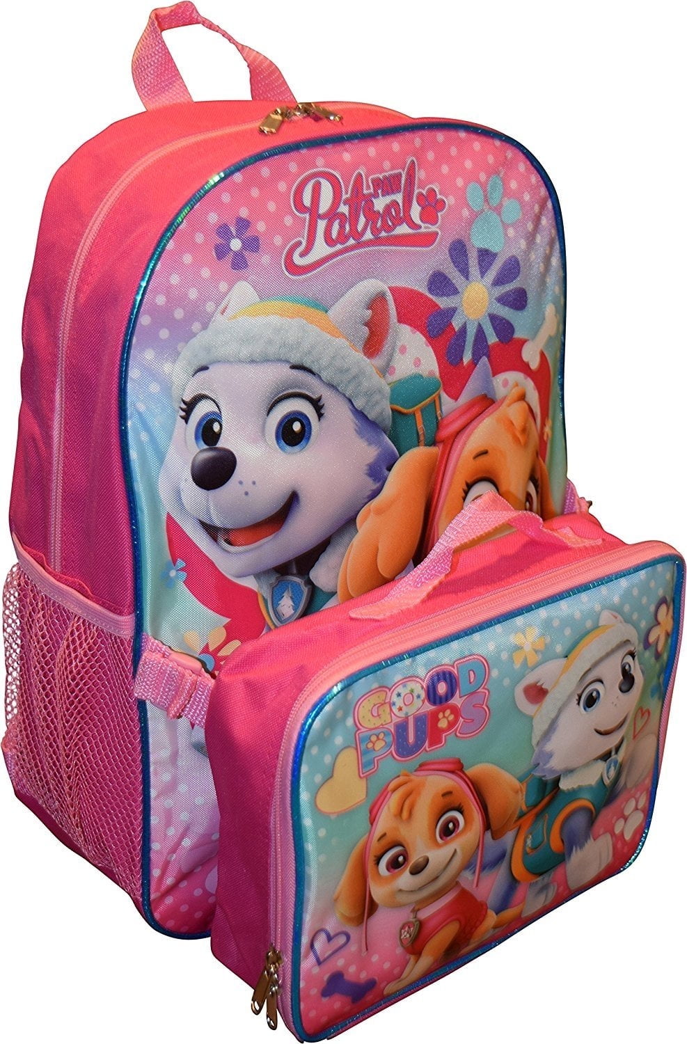 Paw Patrol Girls 15 Inch Backpack with Lunch Kit Skye and Everest to the Rescue