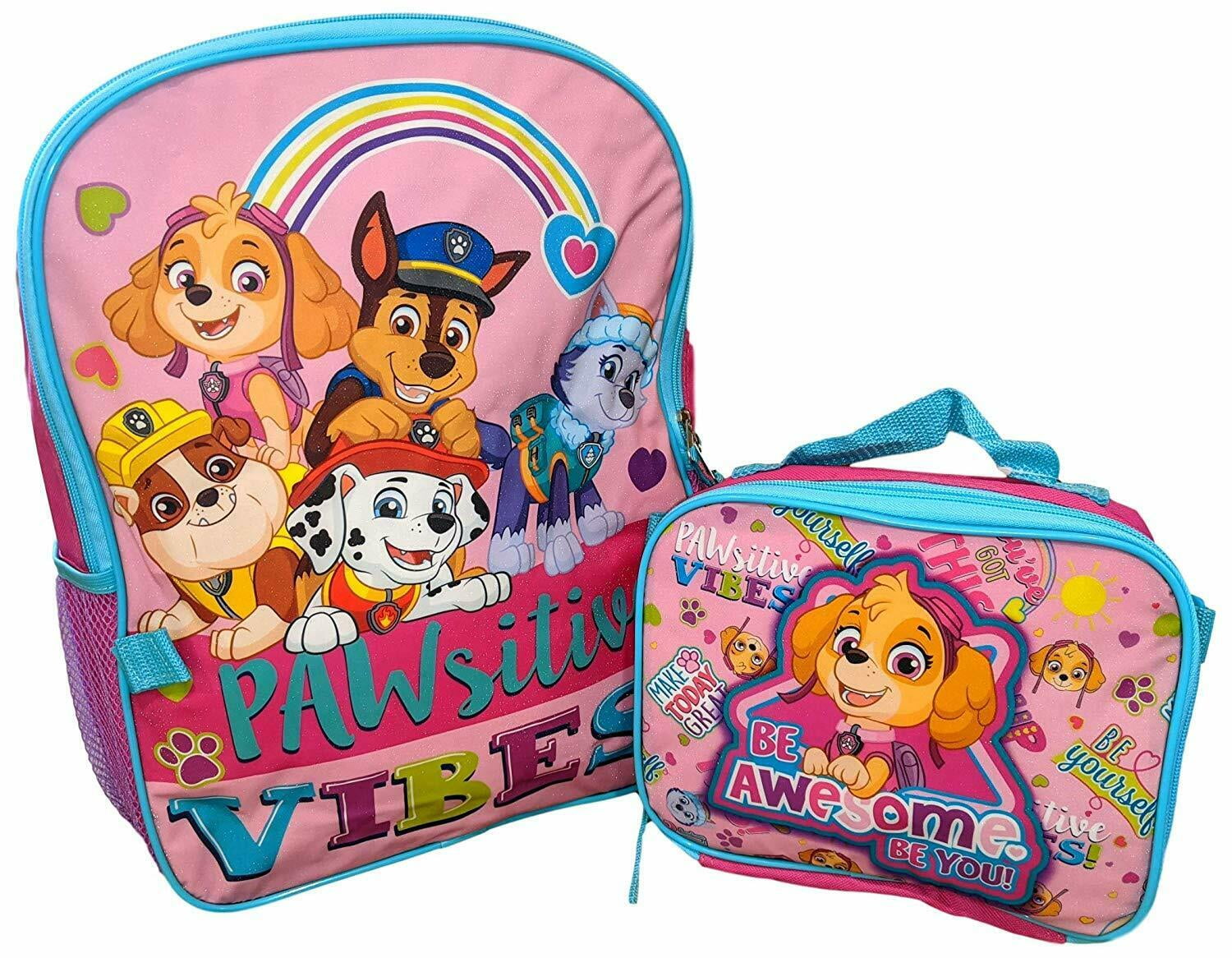 Accessory Innovations Paw Patrol Girls Be Happy 16 inch Backpack with Insulated Lunch Box Set, Girl's, Size: 16 Full Size