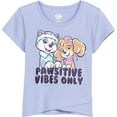 thumbnail image 1 of Paw Patrol Girls Crewneck T-Shirt  Skye & Everest Graphic Tee  Soft Cotton Blend Toddler & Kids Short Sleeve Top, 1 of 4