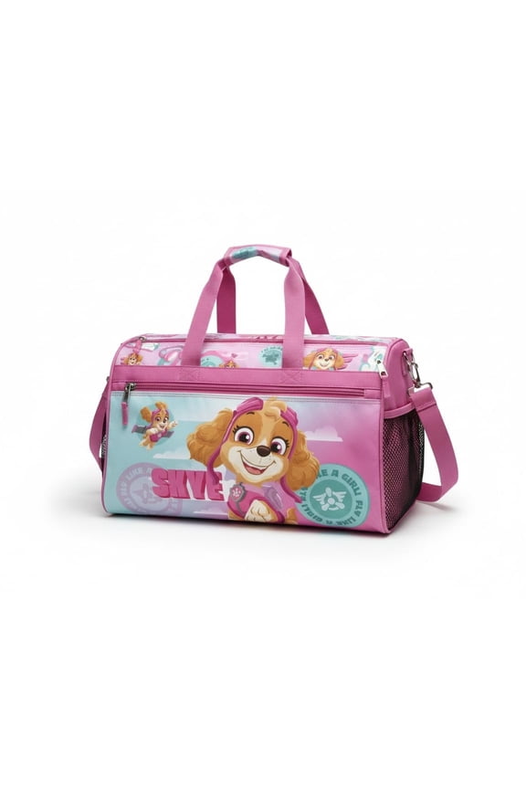 Paw Patrol Girls Duffle Bag Skye Travel Gym Bag with Adjustable Shoulder Strap, Mesh Side Pockets & Zipper Pocket