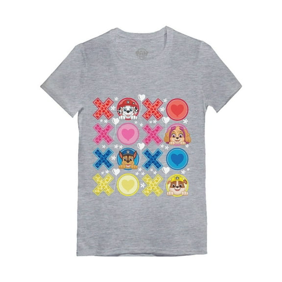 Paw Patrol Girls' Group XOXO Valentin's Day Toddler Kids Girls' Fitted T-Shirt 5T Gray
