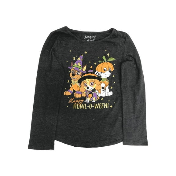 Paw Patrol Girls Long Sleeve Gray Puppy Dog Halloween T-Shirt Tee Shirt 6X