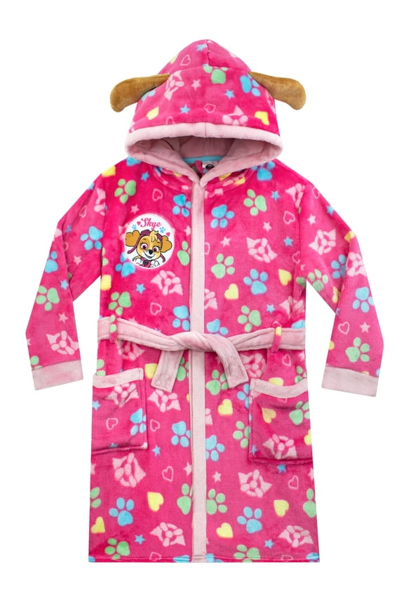 Girls Skye Bath Robe Pink Sizes 2T-8