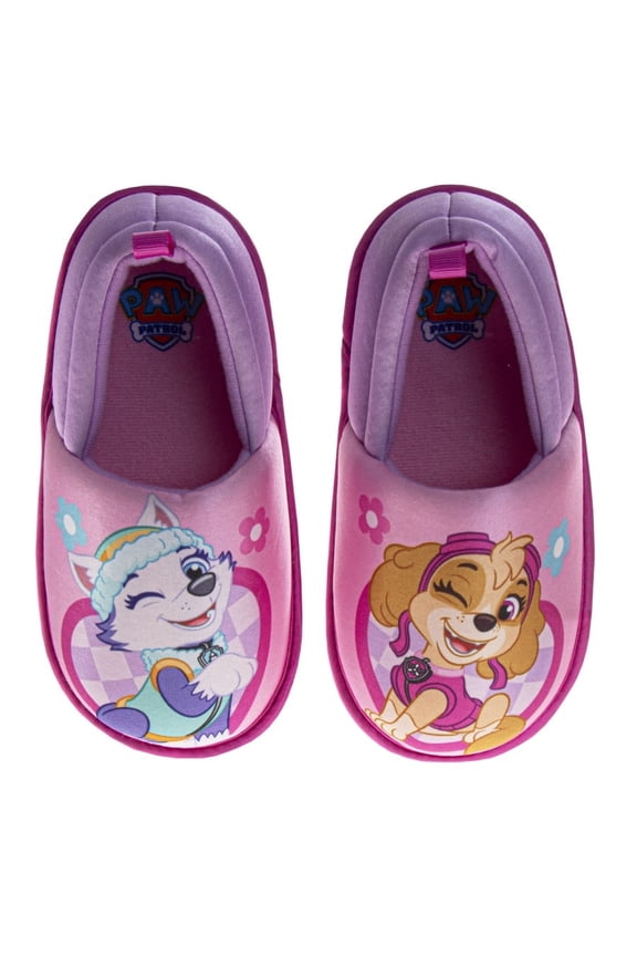 Paw Patrol Girls Slippers for Kids Skye and Everest Plush Warm Soft House Shoes (5, 10 Toddler 11-12 Little Kid), Pink Purple, Size: 9 10