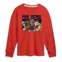 Grid Paws Paw Patrol - Marshall Rubble Chase Retro Circle Logo Boys' Long Sleeve ...