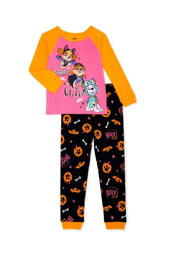 Halloween Baby Toddler Girl Long Sleeve Snug Fit Cotton Pajamas, 2pc Set