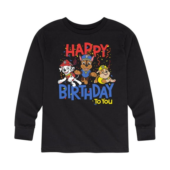 Paw Patrol - Happy Birthday - Toddler And Youth Long Sleeve Graphic T-Shirt