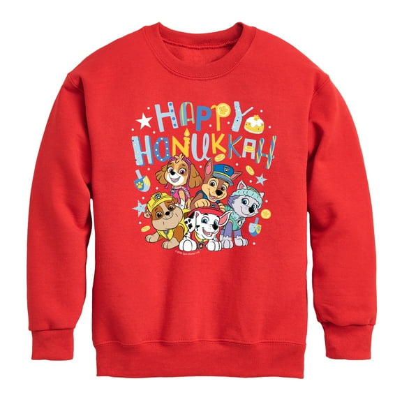 Paw Patrol - Happy Hanukkah - Toddler And Youth Crewneck Fleece Sweatshirt