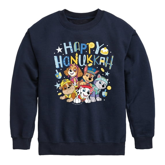 Paw Patrol - Happy Hanukkah - Toddler And Youth Crewneck Fleece Sweatshirt