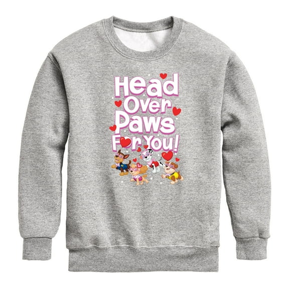 Paw Patrol - Head Over Paws For You - Toddler And Youth Crewneck Fleece Sweatshirt