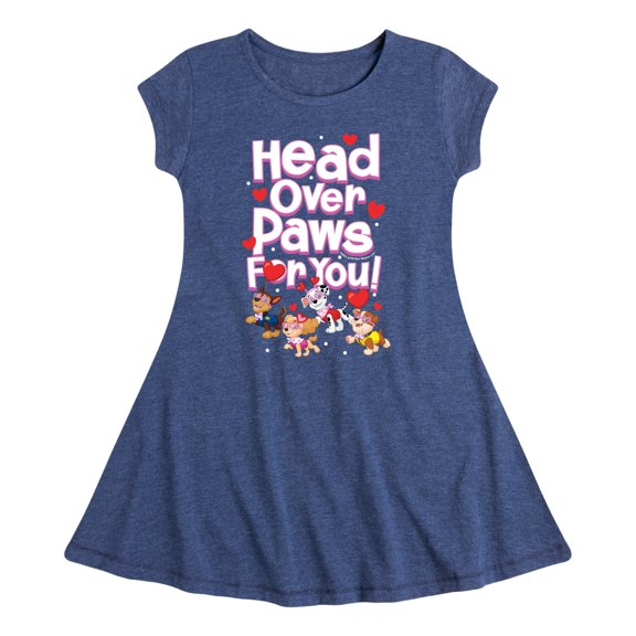 Paw Patrol - Head Over Paws For You - Toddler And Youth Girls Fit And Flare Dress