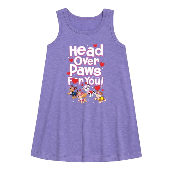 Paw Patrol - Head Over Paws For You - Toddler and Youth Girls A-line Dress