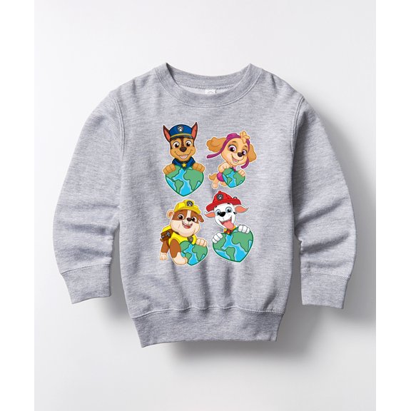 Paw Patrol - Heart Earth - Toddler And Youth Crewneck Fleece Sweatshirt