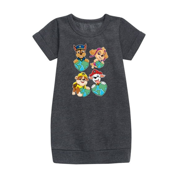 Paw Patrol - Heart Earth - Toddler And Youth Girls Fleece Dress