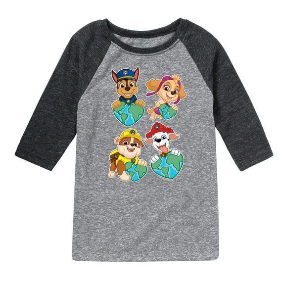 Paw Patrol - Heart Earth - Toddler And Youth Raglan Graphic T-Shirt