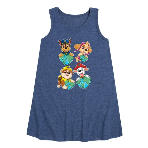 Paw Patrol - Heart Earth - Toddler and Youth Girls A-line Dress