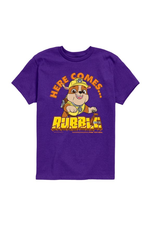 - Here Comes Rubble - Youth Boys Short Sleeve Graphic T-Shirt