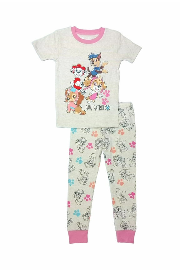 Paw Patrol HeroesToddler Girl's Character Short-Sleeved Soft Pajama Set, Size 4T