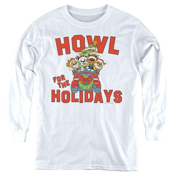 Paw Patrol Howl For The Christmas Holidays Kids Long Sleeve T-Shirt for Youth Boys and Girls