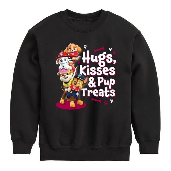 Paw Patrol - Hugs Kisses Pup Treats - Toddler And Youth Crewneck Fleece Sweatshirt