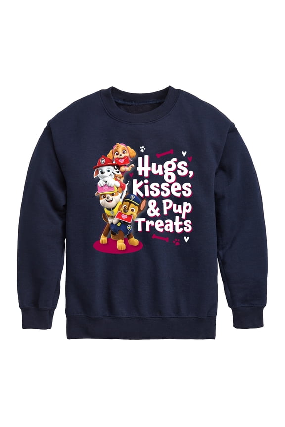 - Hugs Kisses Pup Treats - Toddler And Youth Crewneck Fleece Sweatshirt