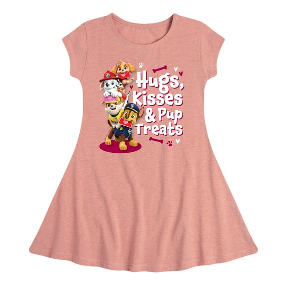 Paw Patrol - Hugs Kisses Pup Treats - Toddler And Youth Girls Fit And Flare Dress