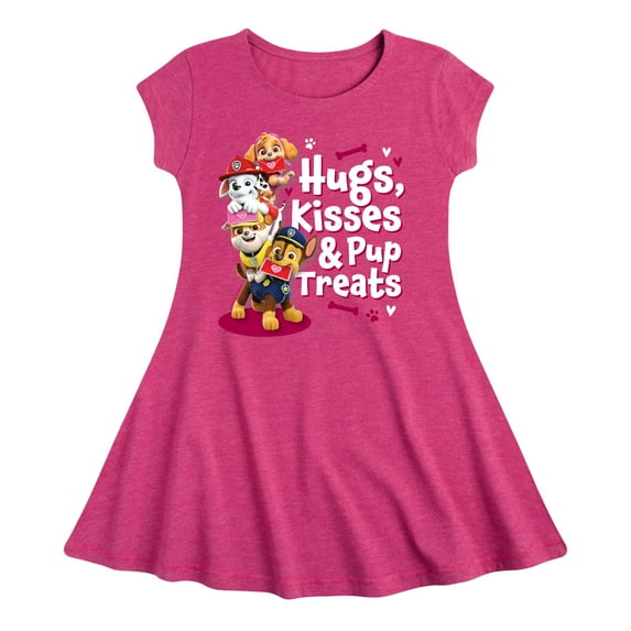 Paw Patrol - Hugs Kisses Pup Treats - Toddler And Youth Girls Fit And Flare Dress