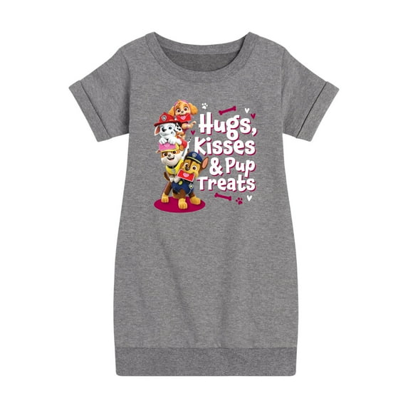 Paw Patrol - Hugs Kisses Pup Treats - Toddler And Youth Girls Fleece Dress