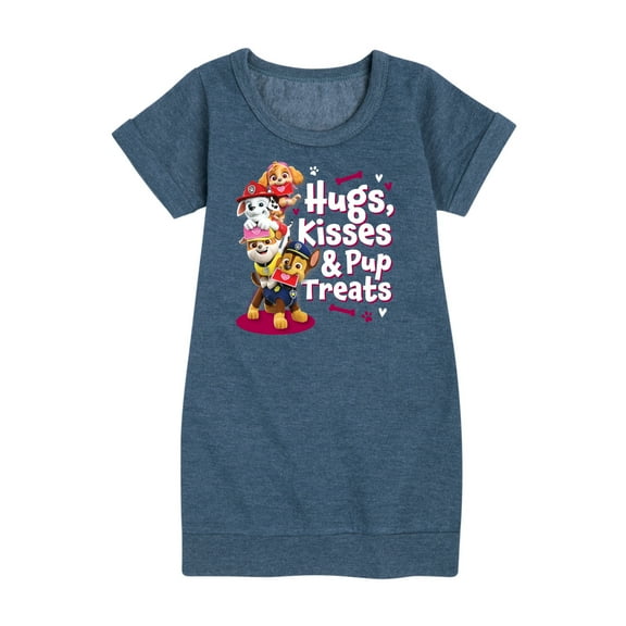 Paw Patrol - Hugs Kisses Pup Treats - Toddler And Youth Girls Fleece Dress