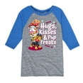 thumbnail image 1 of Paw Patrol - Hugs Kisses Pup Treats - Toddler And Youth Raglan Graphic T-Shirt, 1 of 5