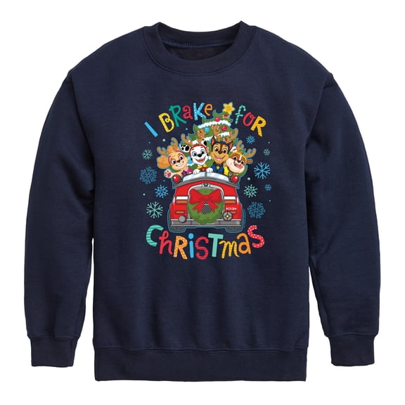 Paw Patrol - I Brake For Christmas - Toddler And Youth Crewneck Fleece Sweatshirt