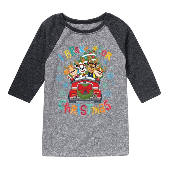 Paw Patrol - I Brake For Christmas - Toddler And Youth Raglan Graphic T-Shirt