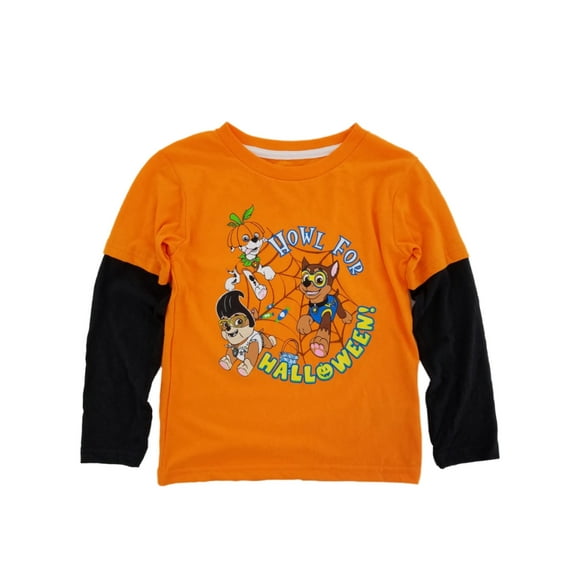 Paw Patrol Infant & Toddler Boys Orange Howl For Halloween Long Sleeve Shirt