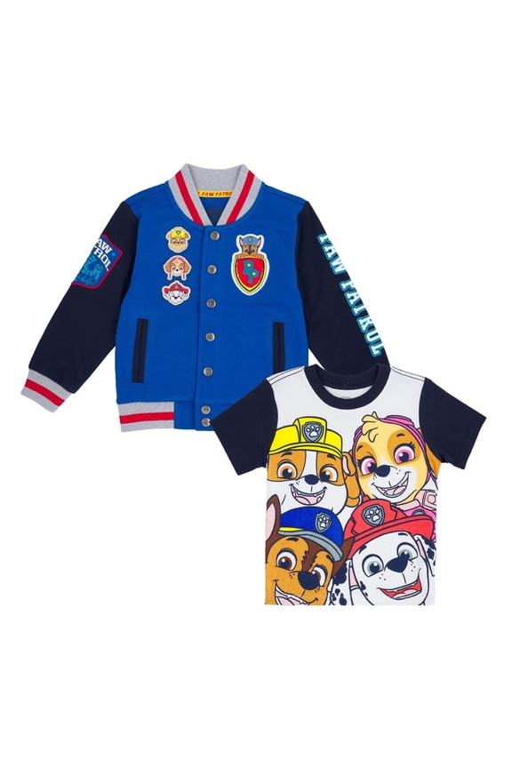 Jacket with Chest Patch and Short Sleeve T-Shirt Combo
