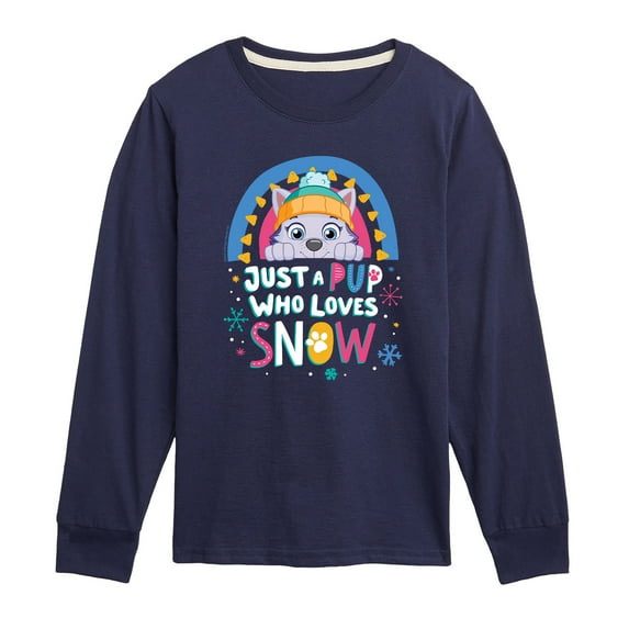 Paw Patrol - Just A Pup Who Loves Snow - Toddler And Youth Long Sleeve Graphic T-Shirt