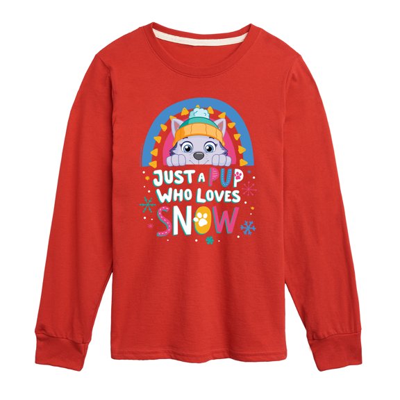 Paw Patrol - Just A Pup Who Loves Snow - Toddler And Youth Long Sleeve Graphic T-Shirt