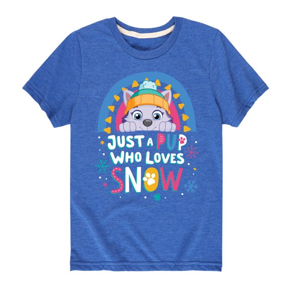 Paw Patrol - Just A Pup Who Loves Snow - Toddler And Youth Short Sleeve Graphic T-Shirt