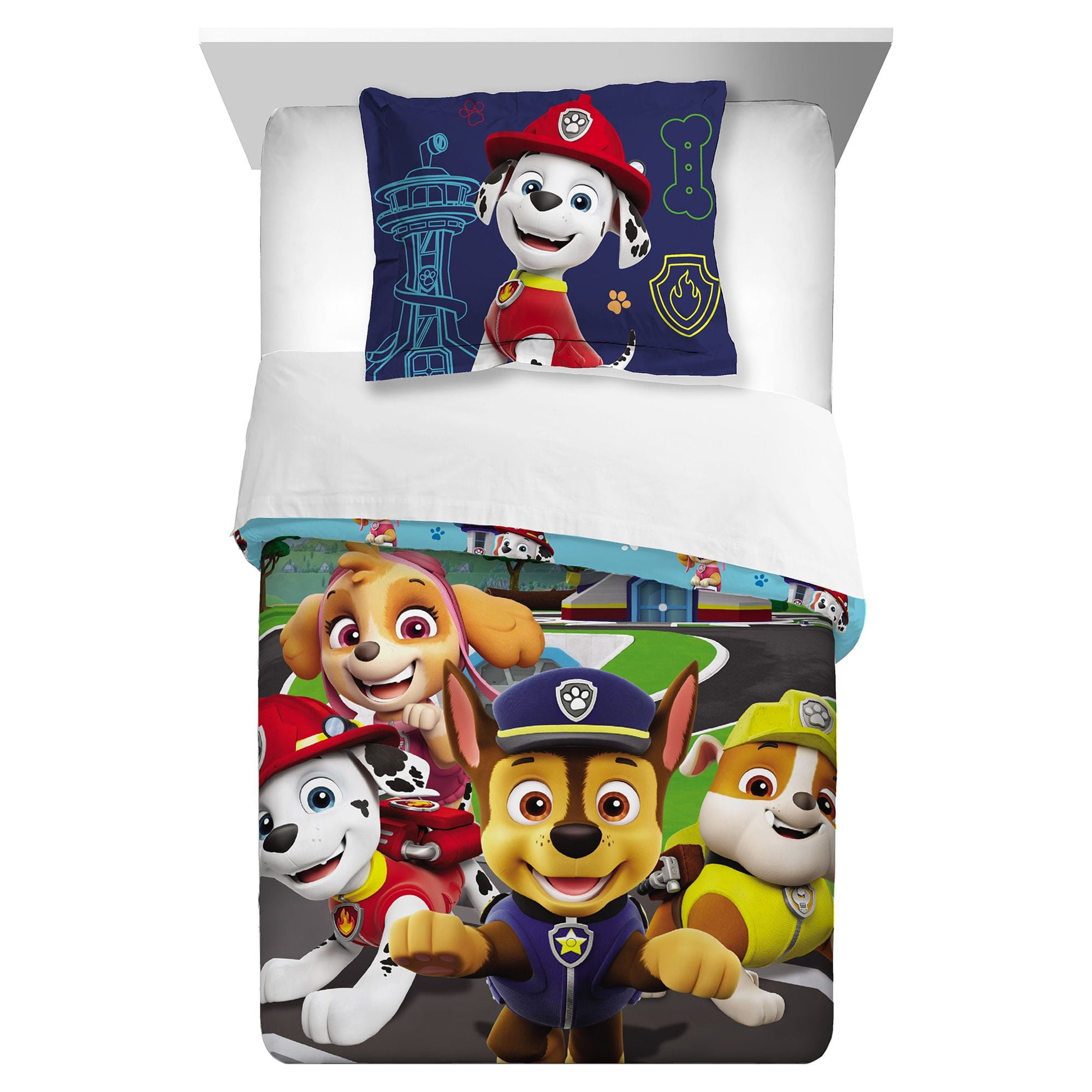 Paw Patrol Kids 2-Piece Twin/Full Comforter Set, Reversible, Microfiber
