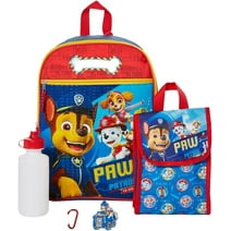 Paw Patrol Kids Backpacks with Lunch Bag and Water Bottle 5 Piece Set 16 inch