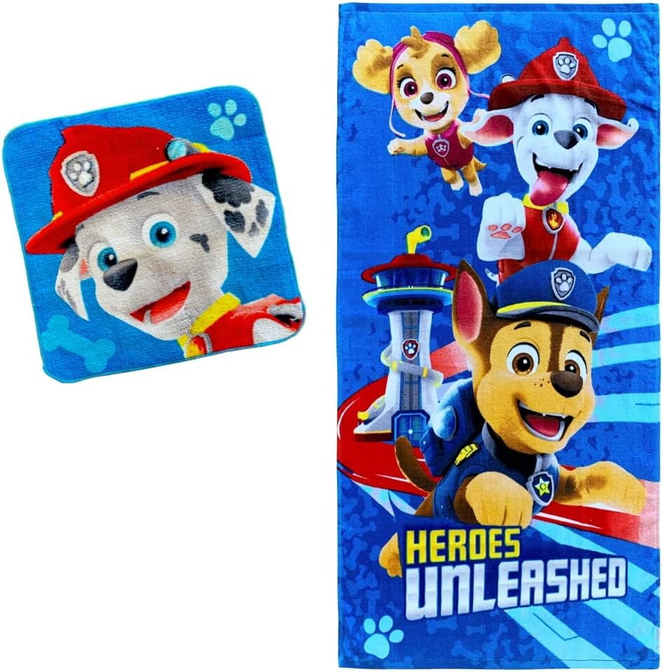 Paw Patrol Kids Bath Towel with Washcloth Set - Walmart.com