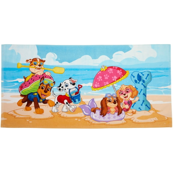 Paw Patrol Kids Cotton Beach Towel, 28" X 58", Nickelodeon