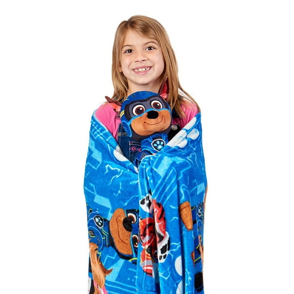 Paw Patrol Kids Hugger with Silk Touch Throw Blanket, 50x60 inches Blue