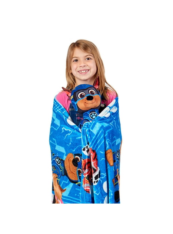Paw Patrol Kids Hugger with Silk Touch Throw Blanket, 50x60 inches Blue