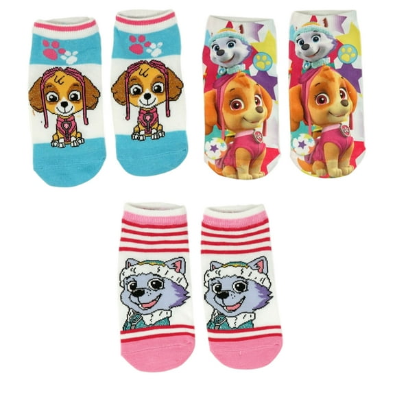 Paw Patrol Kids No Show Ankle Socks 3 Pack, Small Size 4-6 Shoe Size 5 - 9 M US Little Kid