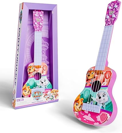 Paw Patrol Kids Ukulele Musical Toy, 4-String Mini Guitar for Toddlers, Educational Gift, Lollipop